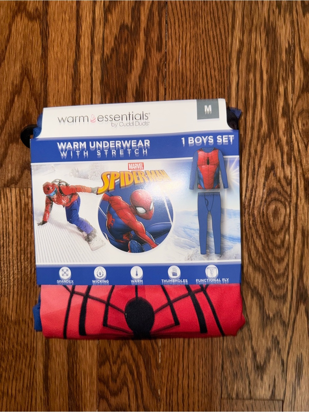Warm Essentials by Cuddl Duds Spider-Man Red & Blue Boys Matching Set